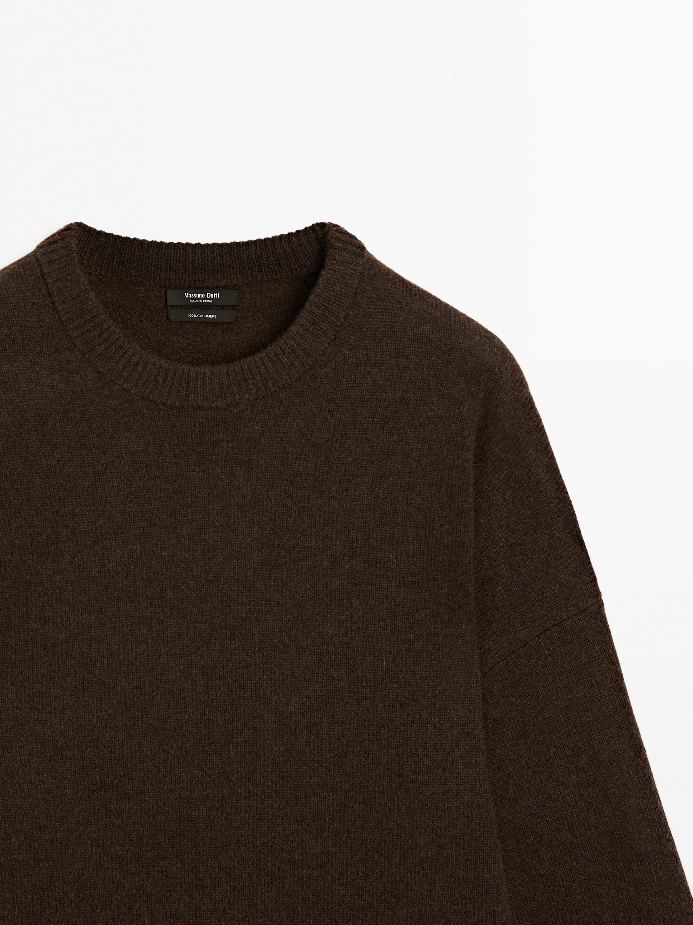 100% cashmere oversize sweater with elbow patches